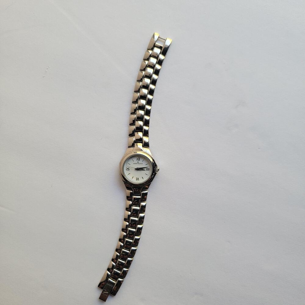 Anne Klein Womens Watch White Dial Silver Case Stainless Bracelet Quartz Analog